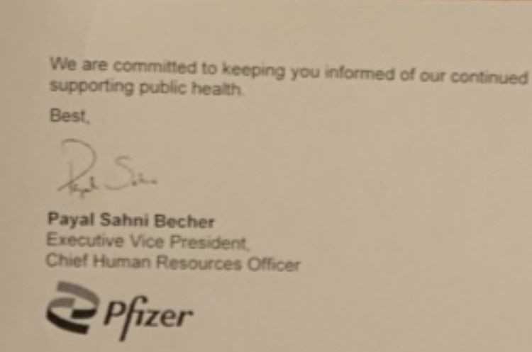 Ujawnione dokumenty ujawniają, że firma Pfizer nie nakazuje szczepień dla swoich pracowników